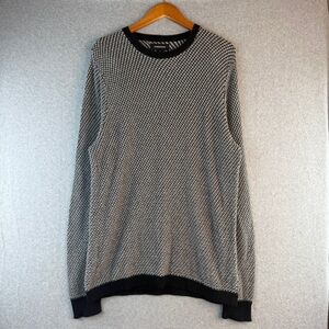 Nordstrom Men's Black/White Pull Over Long Sleeve Crewneck Sz M Business Casual